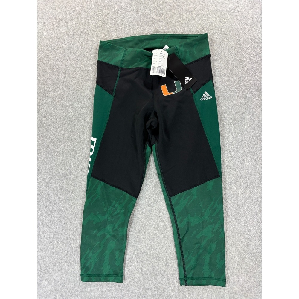 NTW Miami Hurricanes Adidas Compression‎ Leggings (Women's Small) Green